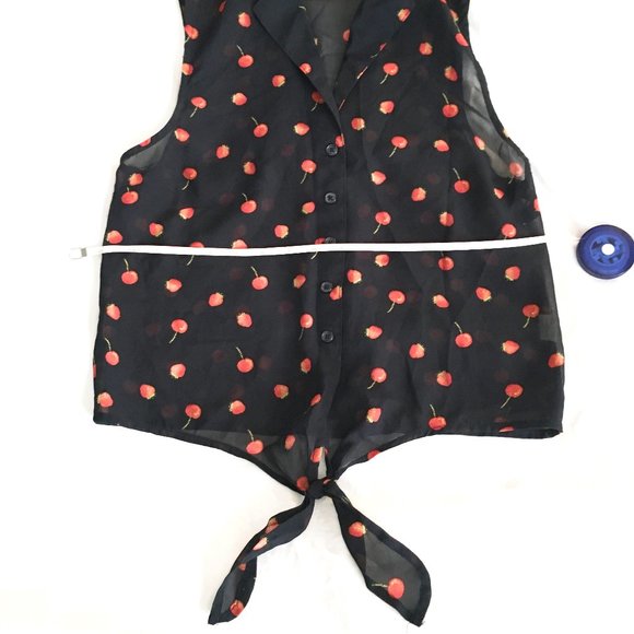 strawberry patterned button down - Picture 3 of 5